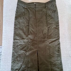 Amour Vert Olive Midi Skirt